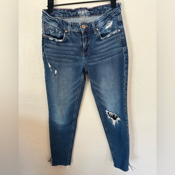 edgely Maurice’s Low Rise Boyfriend Distressed Jeans 8 Regular 29 inseam - Picture 1 of 8